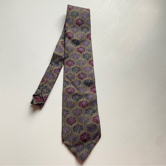 Vintage Christian Dior Monsieur Neck Tie Geometric Design Silk Designer Men's - Picture 7 of 11